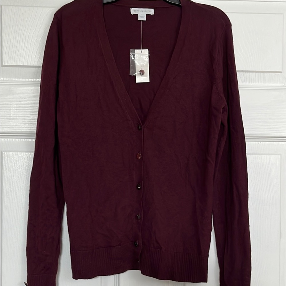 NY&C Women’s Button-up Cardigan Sweater Burgundy Size S - NWT